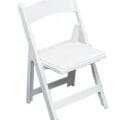 Chair White Resin with Padded Cushion