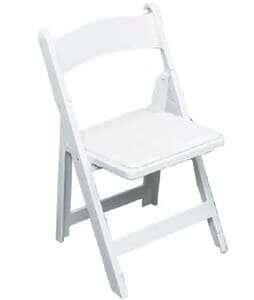 Chair White Resin with Padded Cushion 1